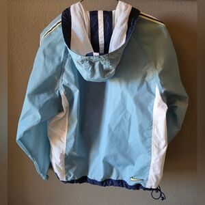 Vintage Nike Y2k Glacier Blue Pullover Windbreaker Anorak Jacket Center Swoosh S